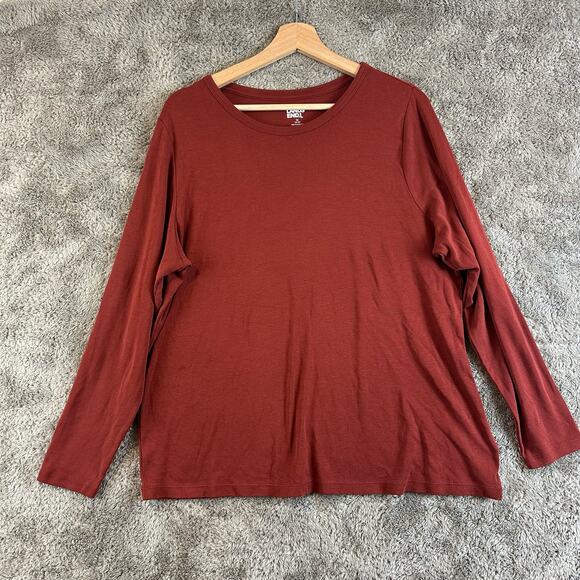 Lands End Long Sleeve T Shirt Cotton Rib Women's Plus Size 1X 16W 18W - Picture 1 of 7